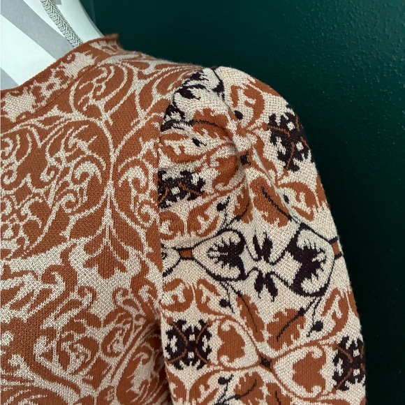 Flying Tomato S Elegant Brown Patterned Women's Top - Picture 3 of 4